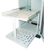 Extendable equipment drawer, two levels